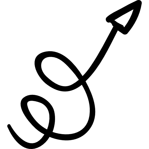 Swirly scribbled arrow